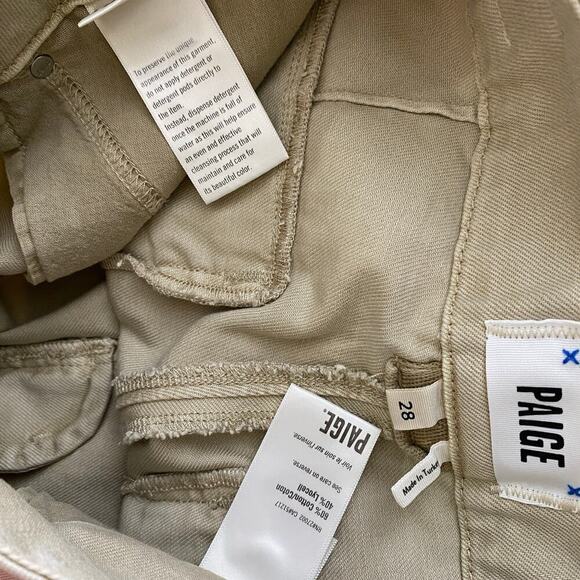 Paige Dion Cargo Pants Size 28 Vintage Sand Full Length Wide Leg Cotton Casual - Picture 14 of 16